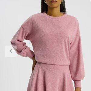 Crew Neck Banded Sleeve Sweater